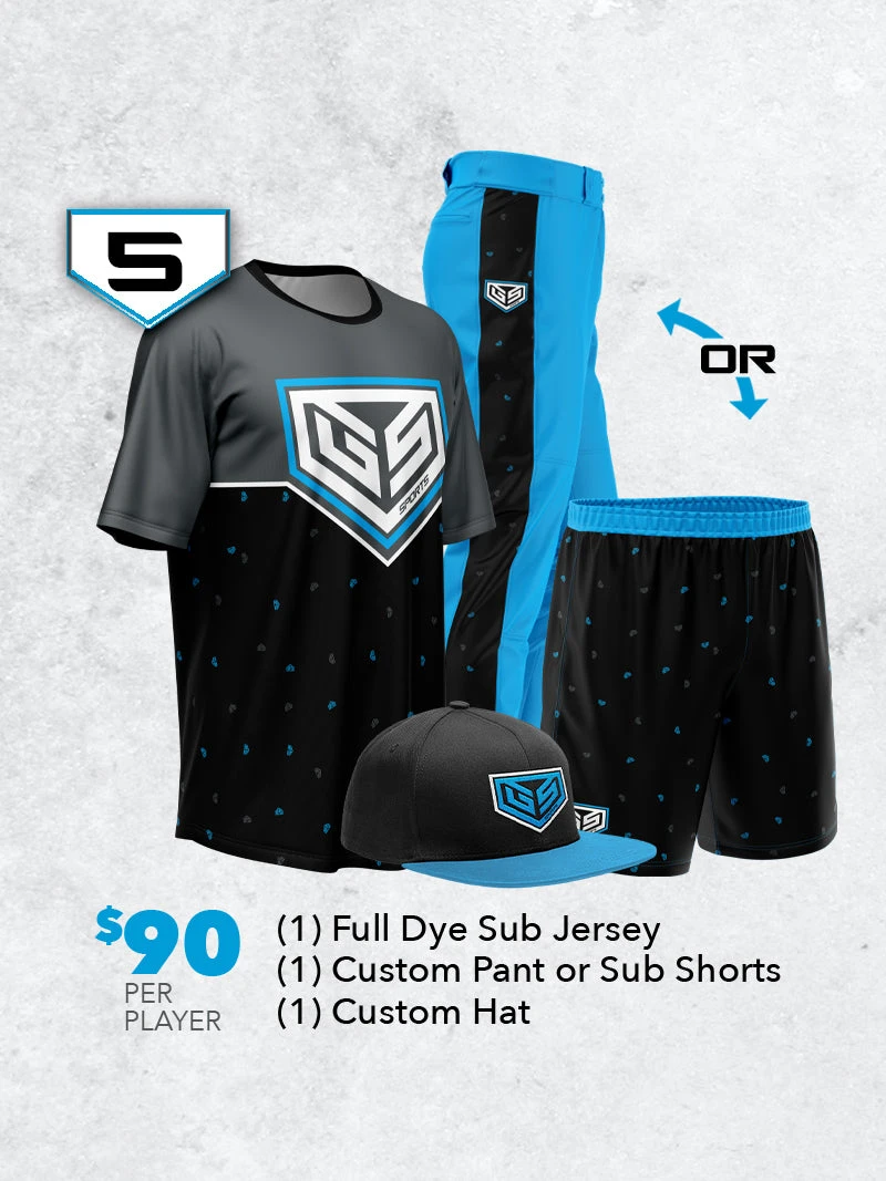 GS Sports Custom Team Uniform Package 5 - $90 Per Player 1 GS Sports Custom Team Uniform Package 5 - $90 Per Player
