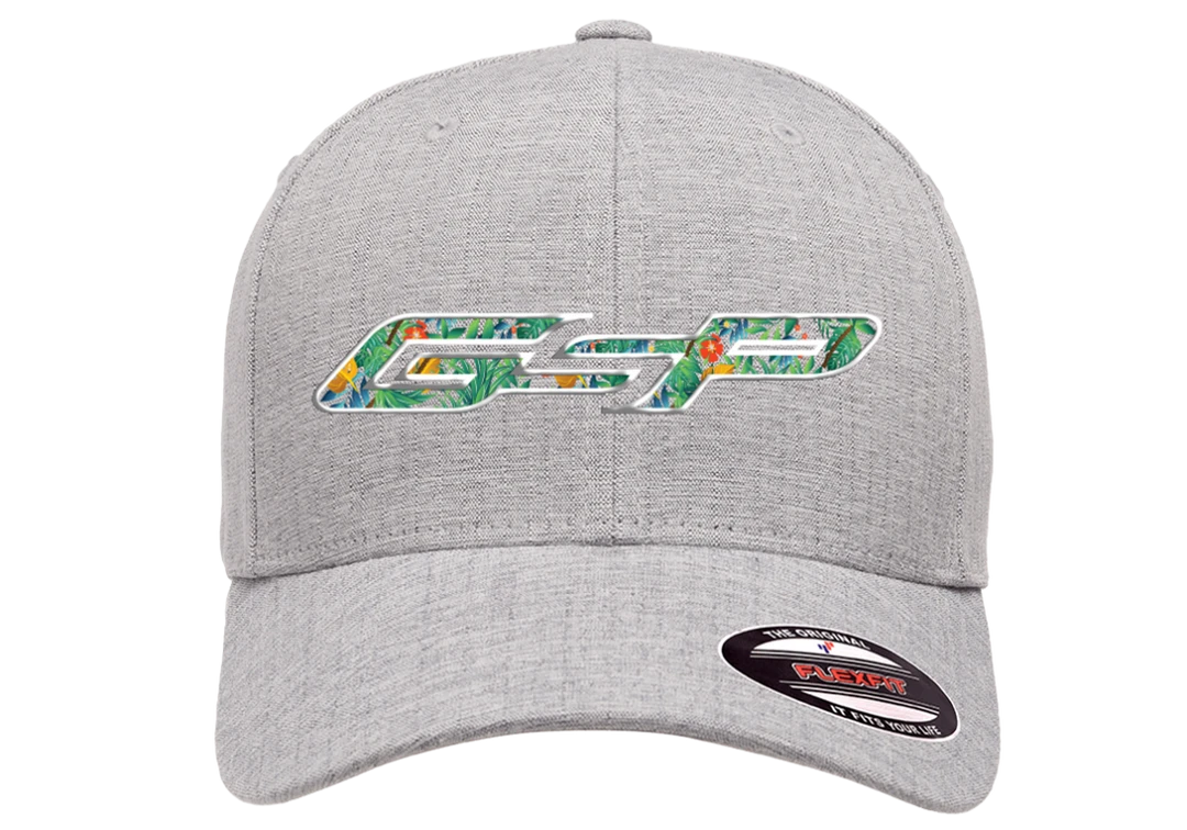 GS Sports HEADWEAR GSP Floral Flexfit Hat - Light Heather 1 GS Sports HEADWEAR GSP Floral Flexfit Hat - Light Heather