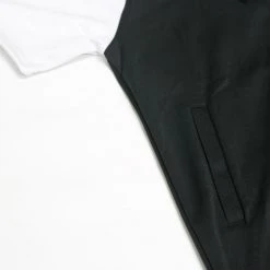 GS Sports Short Sleeve Quarter Zip Fleece Hoodie - Black / White