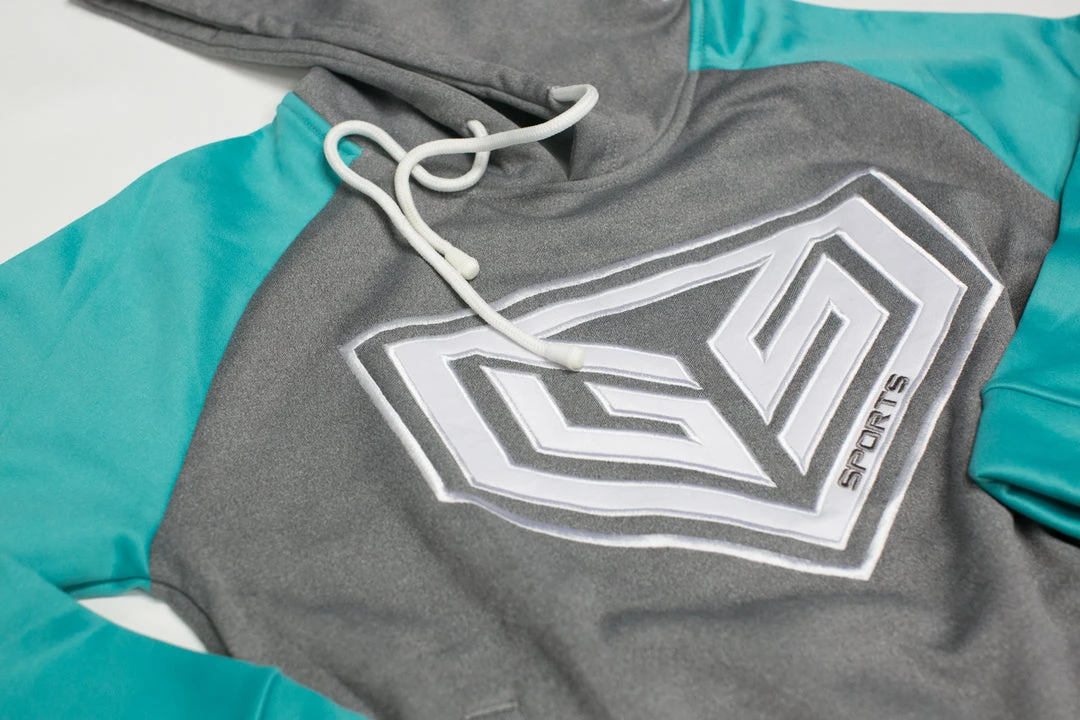 APPAREL GS Sports Pro Series Tackle Twill Fleece Hoodie - Heather / Teal 2 APPAREL GS Sports Pro Series Tackle Twill Fleece Hoodie - Heather / Teal