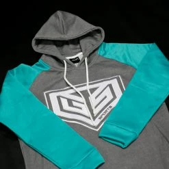 APPAREL GS Sports Pro Series Tackle Twill Fleece Hoodie - Heather / Teal 10 APPAREL GS Sports Pro Series Tackle Twill Fleece Hoodie - Heather / Teal