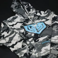 GS Sports Crest Heavyweight Fleece Hoodie - Snow Camo With Chalk Blue 6 GS Sports Crest Heavyweight Fleece Hoodie - Snow Camo With Chalk Blue