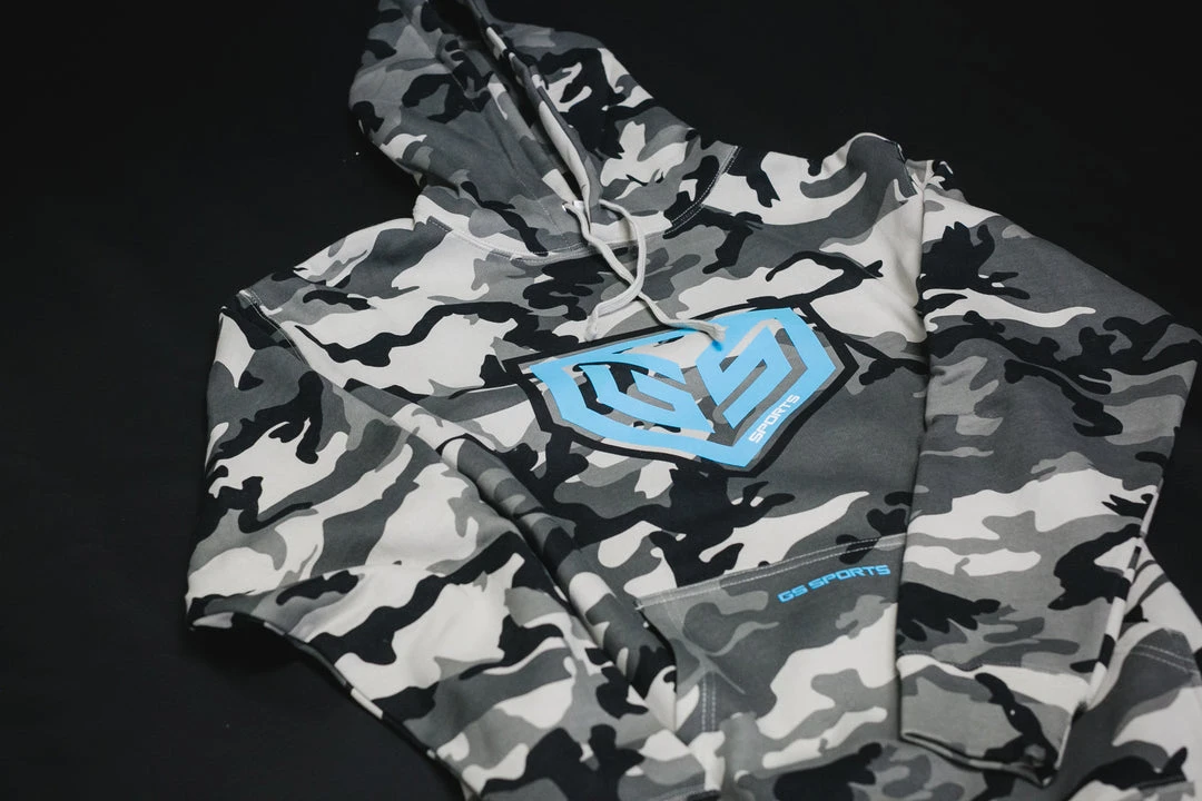 GS Sports Crest Heavyweight Fleece Hoodie - Snow Camo With Chalk Blue 3 GS Sports Crest Heavyweight Fleece Hoodie - Snow Camo With Chalk Blue