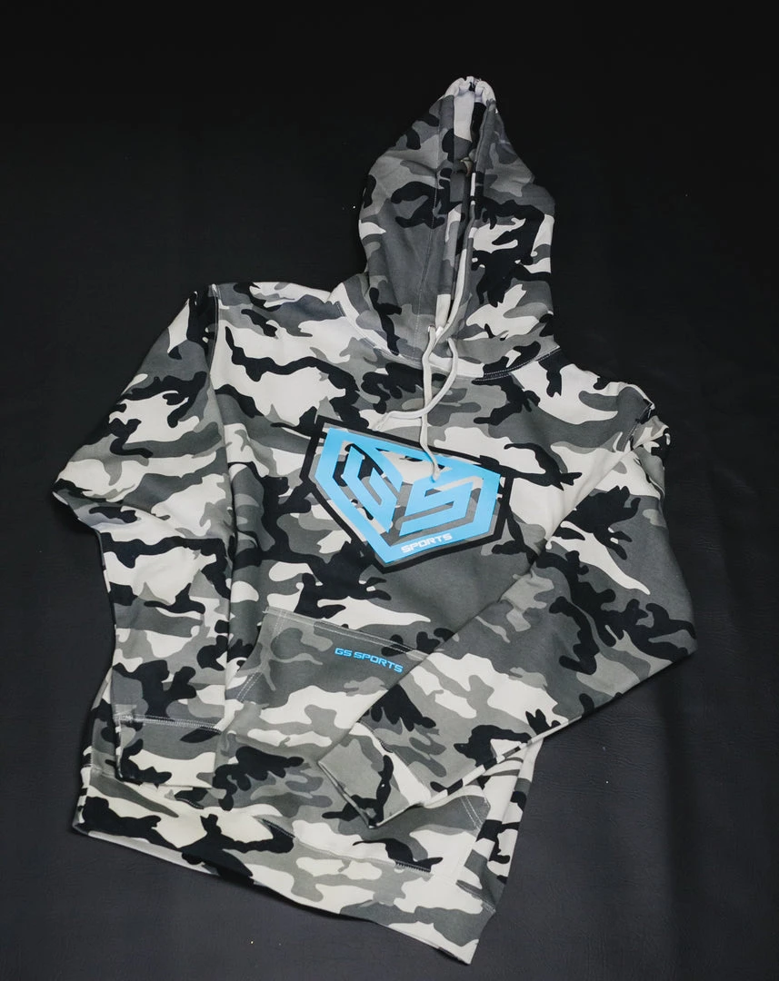 GS Sports Crest Heavyweight Fleece Hoodie - Snow Camo With Chalk Blue 4 GS Sports Crest Heavyweight Fleece Hoodie - Snow Camo With Chalk Blue