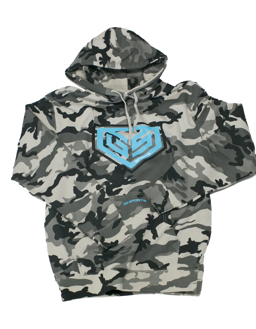 GS Sports Crest Heavyweight Fleece Hoodie - Snow Camo With Chalk Blue 1 GS Sports Crest Heavyweight Fleece Hoodie - Snow Camo With Chalk Blue