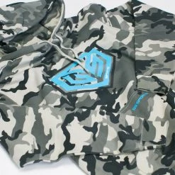 GS Sports Crest Heavyweight Fleece Hoodie - Snow Camo With Chalk Blue