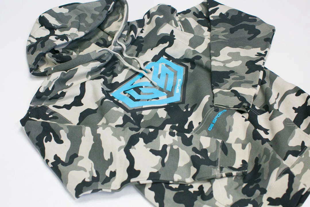 GS Sports Crest Heavyweight Fleece Hoodie - Snow Camo With Chalk Blue 2 GS Sports Crest Heavyweight Fleece Hoodie - Snow Camo With Chalk Blue