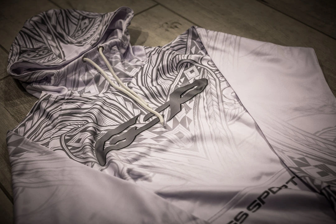 GS Sports Fleece Scuba Neck Hoodie - GSP White Tribal 3 GS Sports Fleece Scuba Neck Hoodie - GSP White Tribal