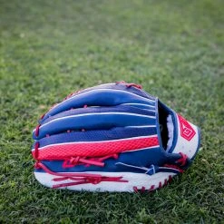 Ball Gloves GS Sports Pro Series 13.5" Laced Dual Post Ball Glove - Navy/White/Red 12 Ball Gloves GS Sports Pro Series 13.5