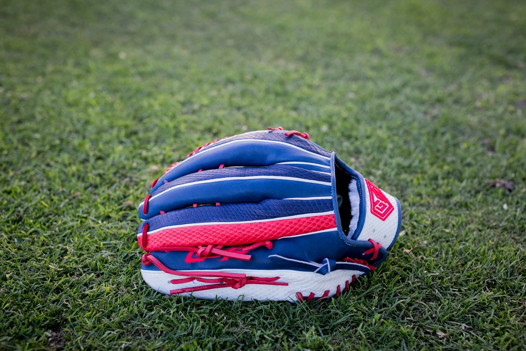 Ball Gloves GS Sports Pro Series 13.5" Laced Dual Post Ball Glove - Navy/White/Red 4 Ball Gloves GS Sports Pro Series 13.5" Laced Dual Post Ball Glove - Navy/White/Red