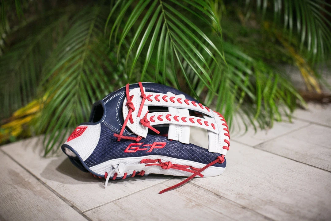 Ball Gloves GS Sports Pro Series 13.5" Laced Dual Post Ball Glove - Navy/White/Red 6 Ball Gloves GS Sports Pro Series 13.5" Laced Dual Post Ball Glove - Navy/White/Red