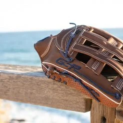 GS Sports Pro Series 14" Dual Post Ball Glove - Brown / Navy Snakeskin Ball Gloves