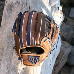 GS Sports Pro Series 14" Dual Post Ball Glove - Brown / Navy Snakeskin Ball Gloves 6 GS Sports Pro Series 14