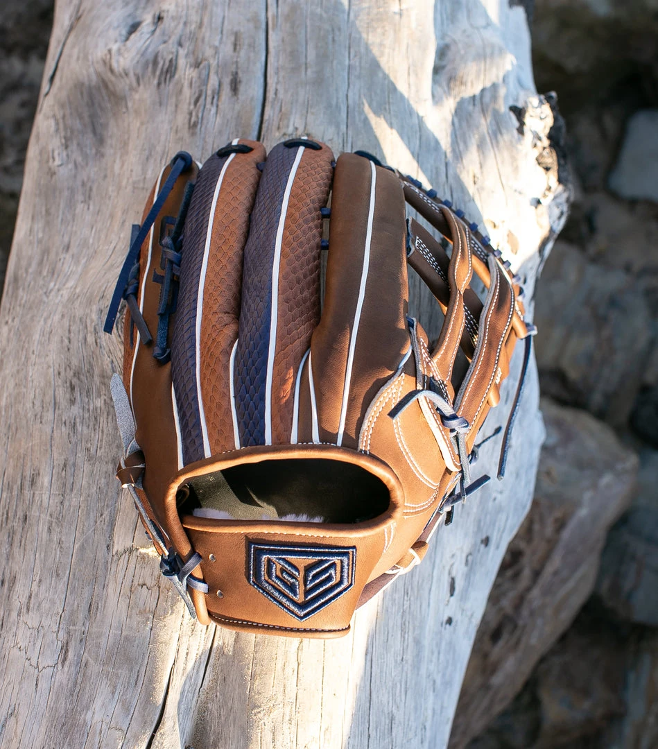 GS Sports Pro Series 14" Dual Post Ball Glove - Brown / Navy Snakeskin Ball Gloves 3 GS Sports Pro Series 14" Dual Post Ball Glove - Brown / Navy Snakeskin Ball Gloves