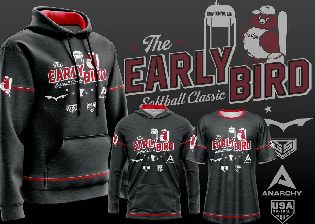 Gazebo Parts Direct Sales Store 11 GS Sports Corky's Early Bird Official Gear Corky's Early Bird Softball Classic (In Stock) - Jerseys, Hoodies, Lightweight Pullovers