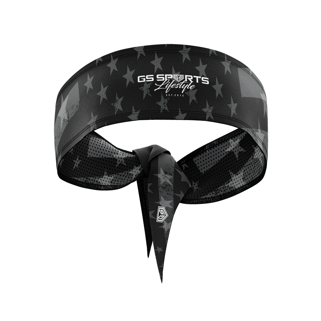 GS Sports Tied Headband - Blackout America HEADWEAR 1 GS Sports Tied Headband - Blackout America HEADWEAR