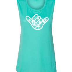 GS Sports Womens Muscle Tank - Palm Tree Shaka APPAREL 7 GS Sports Womens Muscle Tank - Palm Tree Shaka APPAREL