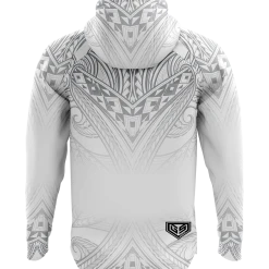 GS Sports Fleece Scuba Neck Hoodie - GSP White Tribal