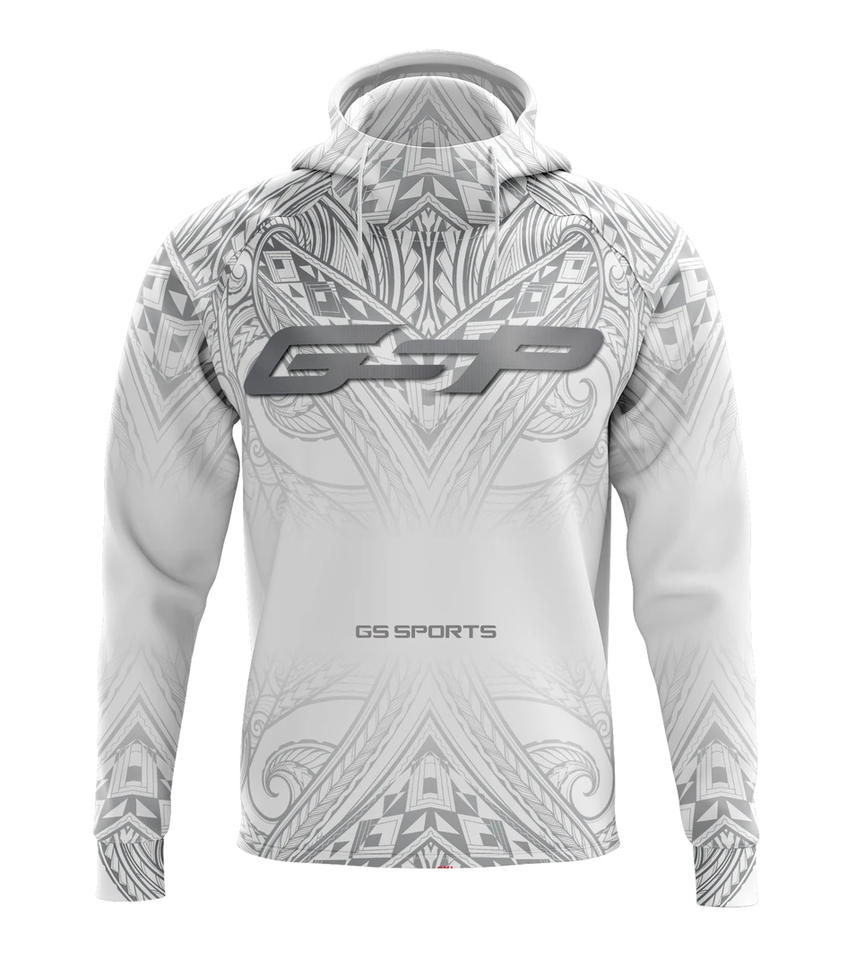 GS Sports Fleece Scuba Neck Hoodie - GSP White Tribal 1 GS Sports Fleece Scuba Neck Hoodie - GSP White Tribal