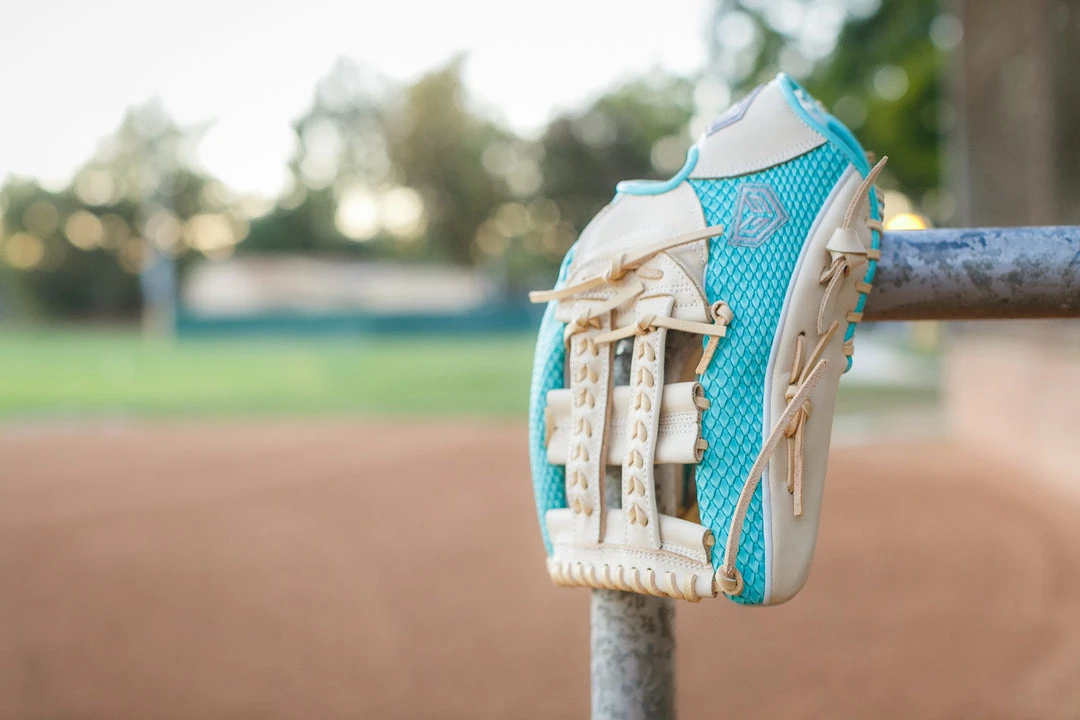 GS Sports Signature Series 13" Laced Dual Post Ball Glove - Blonde / Teal Snakeskin Ball Gloves 7 GS Sports Signature Series 13" Laced Dual Post Ball Glove - Blonde / Teal Snakeskin Ball Gloves