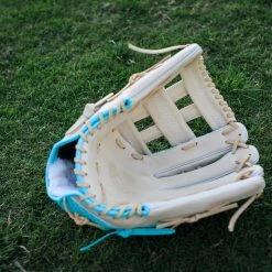 GS Sports Signature Series 13" Laced Dual Post Ball Glove - Blonde / Teal Snakeskin Ball Gloves 12 GS Sports Signature Series 13