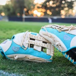 GS Sports Signature Series 13" Laced Dual Post Ball Glove - Blonde / Teal Snakeskin Ball Gloves 11 GS Sports Signature Series 13