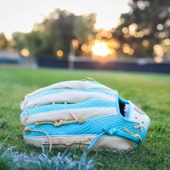 GS Sports Signature Series 13" Laced Dual Post Ball Glove - Blonde / Teal Snakeskin Ball Gloves 10 GS Sports Signature Series 13