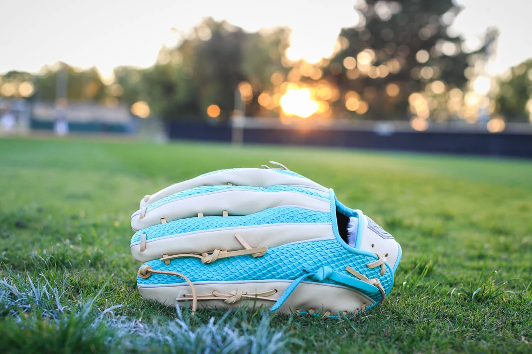 GS Sports Signature Series 13" Laced Dual Post Ball Glove - Blonde / Teal Snakeskin Ball Gloves 4 GS Sports Signature Series 13" Laced Dual Post Ball Glove - Blonde / Teal Snakeskin Ball Gloves