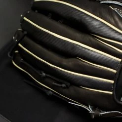 Ball Gloves GS Sports Pro Series 13" And 12.5" Laced H Web Ball Glove - Black With Carbon Fiber And Gold