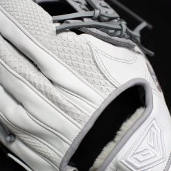 Ball Gloves GS Sports 14" And 13" Laced H Web Ball Glove - White And Grey 16 Ball Gloves GS Sports 14