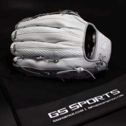 Ball Gloves GS Sports 14" And 13" Laced H Web Ball Glove - White And Grey 12 Ball Gloves GS Sports 14