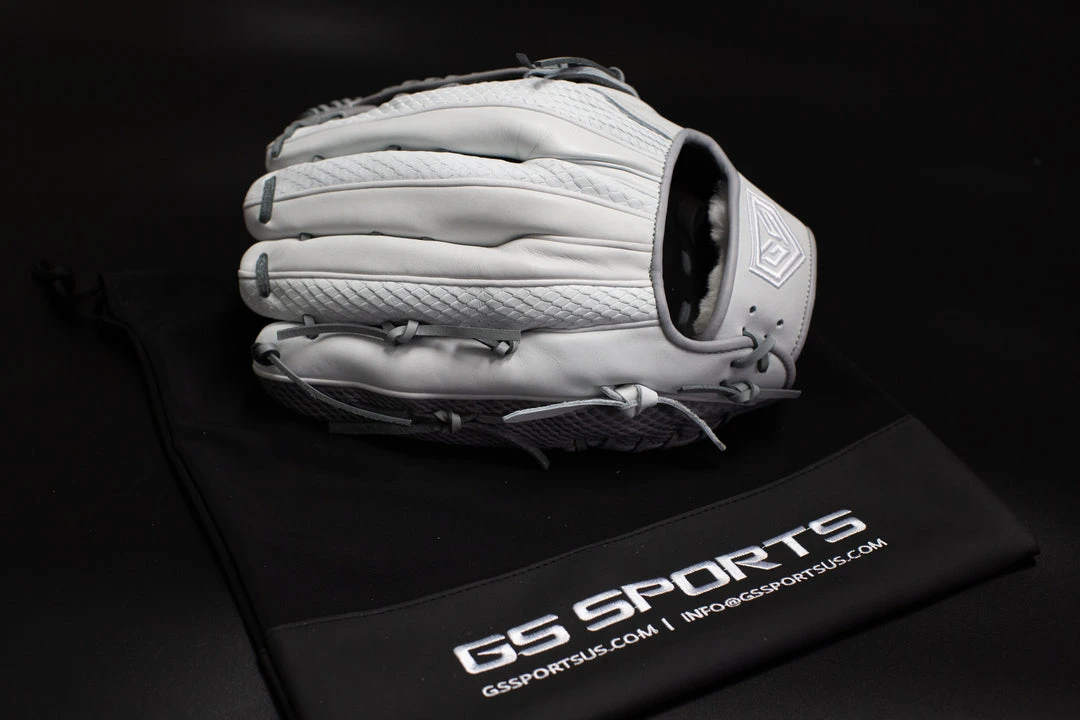 Ball Gloves GS Sports 14" And 13" Laced H Web Ball Glove - White And Grey 4 Ball Gloves GS Sports 14" And 13" Laced H Web Ball Glove - White And Grey