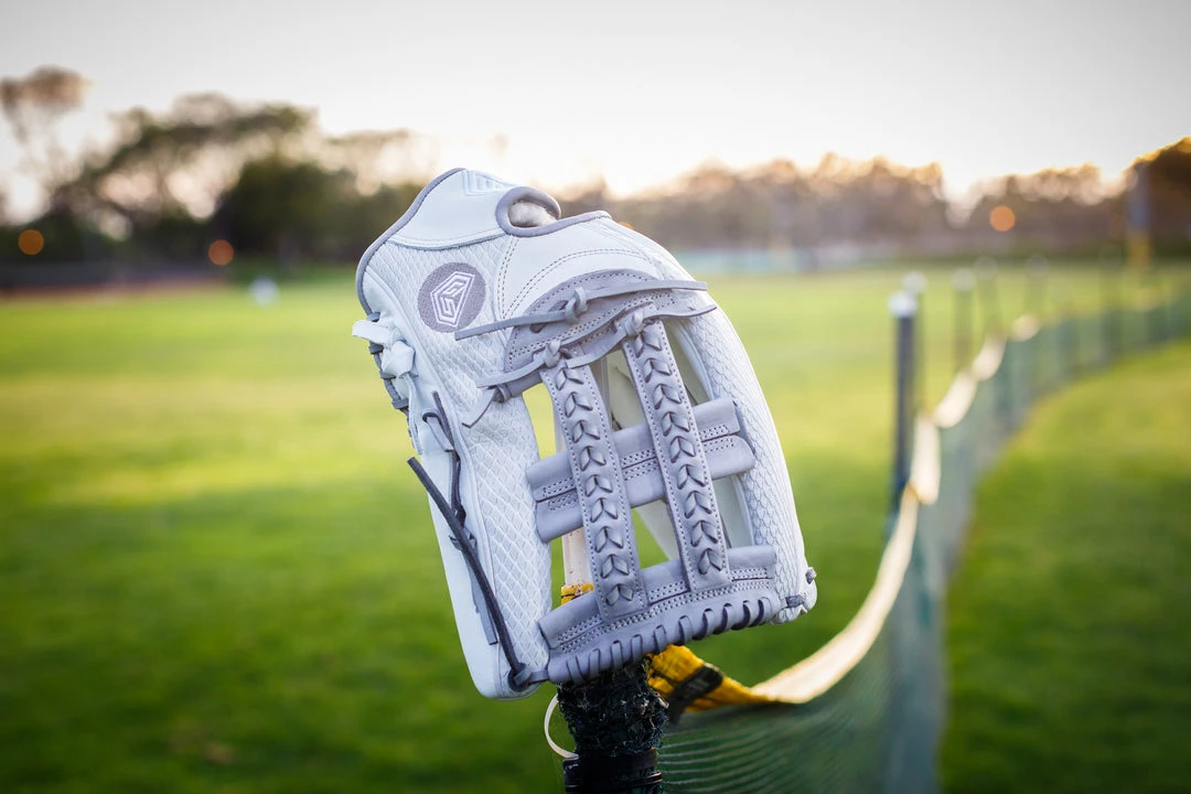 Ball Gloves GS Sports 14" And 13" Laced H Web Ball Glove - White And Grey 6 Ball Gloves GS Sports 14" And 13" Laced H Web Ball Glove - White And Grey