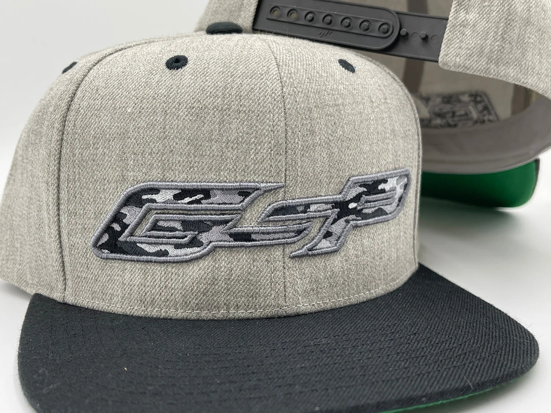 GS Sports HEADWEAR GSP Black Camo Flatbill Snapback Hat - Heather/Black 2 GS Sports HEADWEAR GSP Black Camo Flatbill Snapback Hat - Heather/Black