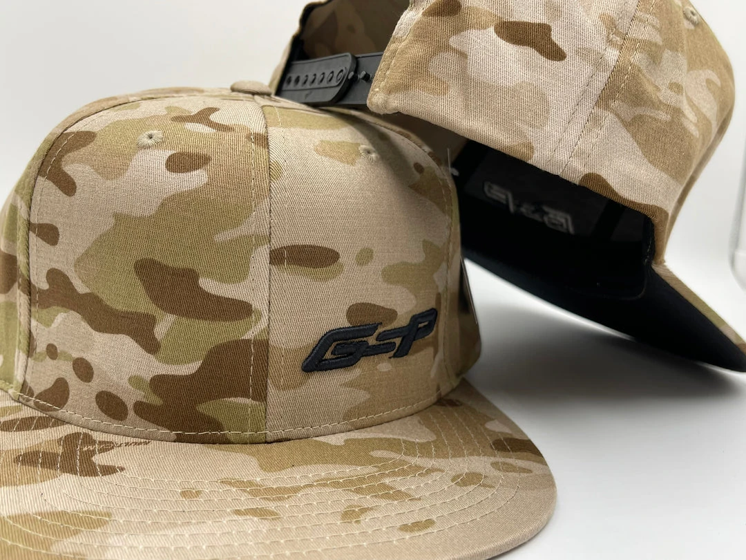 GS Sports GSP Offcenter Multi-Camo Flatbill Snapback Hat - Desert Camo 2 GS Sports GSP Offcenter Multi-Camo Flatbill Snapback Hat - Desert Camo