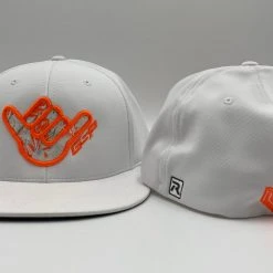 HEADWEAR GS Sports Floral Shaka PTS20 Hat - White With Neon Orange