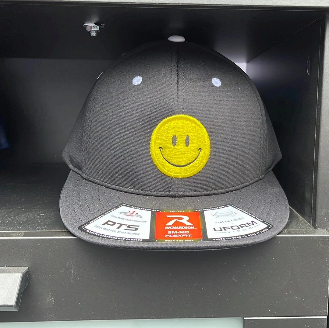 GS Sports Smiley Face Flexfit PTS20 Hat - Black HEADWEAR 1 GS Sports Smiley Face Flexfit PTS20 Hat - Black HEADWEAR