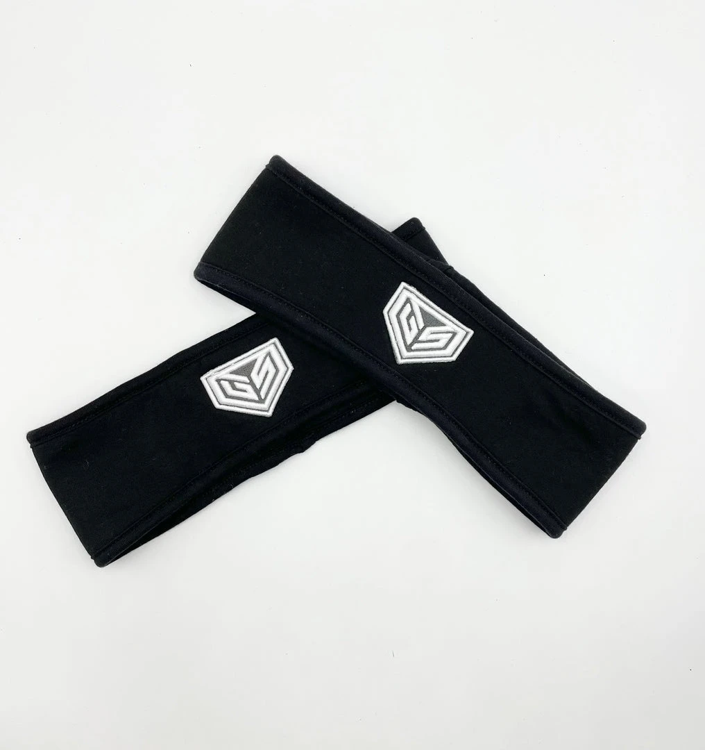 GS Sports Crest Fleece Ear Warmer Headbands - Black 2 GS Sports Crest Fleece Ear Warmer Headbands - Black