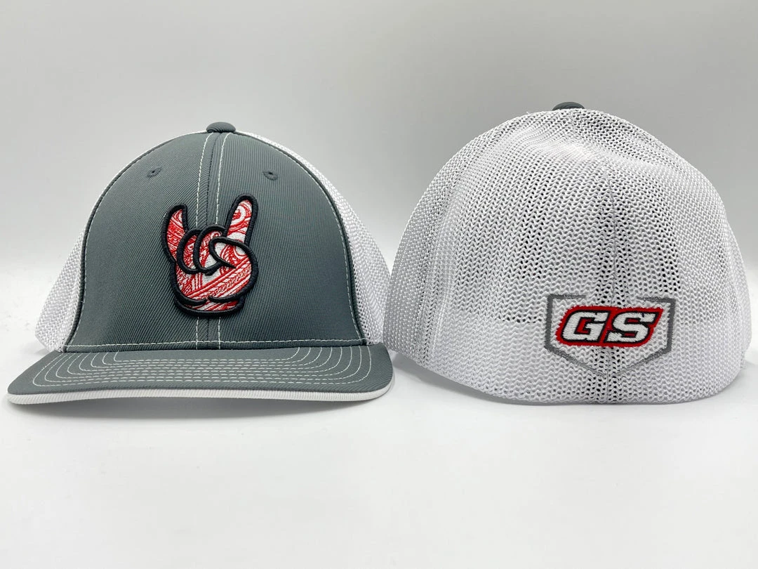 GS Sports Rock On 404M Hat - Charcoal / White With Red HEADWEAR 1 GS Sports Rock On 404M Hat - Charcoal / White With Red HEADWEAR