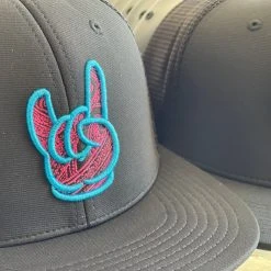 GS Sports HEADWEAR GSP Rock On Tribal PTS20M Hat - Black With Cyan/Pink