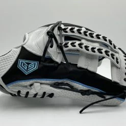 GS Sports Pro Series 13.5" Laced Dual Post Ball Glove - Black / White / Sky Blue