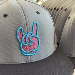 GS Sports GSP Rock On Tribal PTS20 Hat - Charcoal / Black With Cyan/Pink