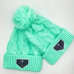 GS Sports Crest Chunky Twist Pom Pom Beanie - Mint HEADWEAR