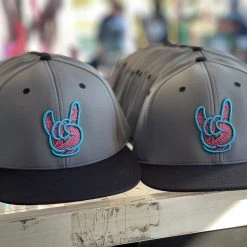 GS Sports GSP Rock On Tribal PTS20 Hat - Charcoal / Black With Cyan/Pink