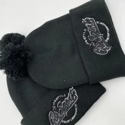 HEADWEAR GS Sports Lifestyle Cuffed Pom Pom Beanie - Black