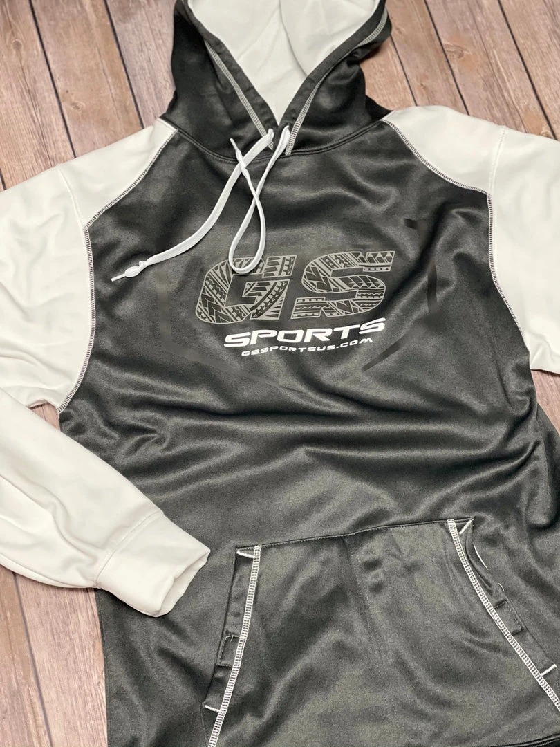 APPAREL GS Sports Polynesian Shield Hoodie - Charcoal / White 3 APPAREL GS Sports Polynesian Shield Hoodie - Charcoal / White