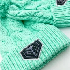 GS Sports Crest Chunky Twist Pom Pom Beanie - Mint HEADWEAR