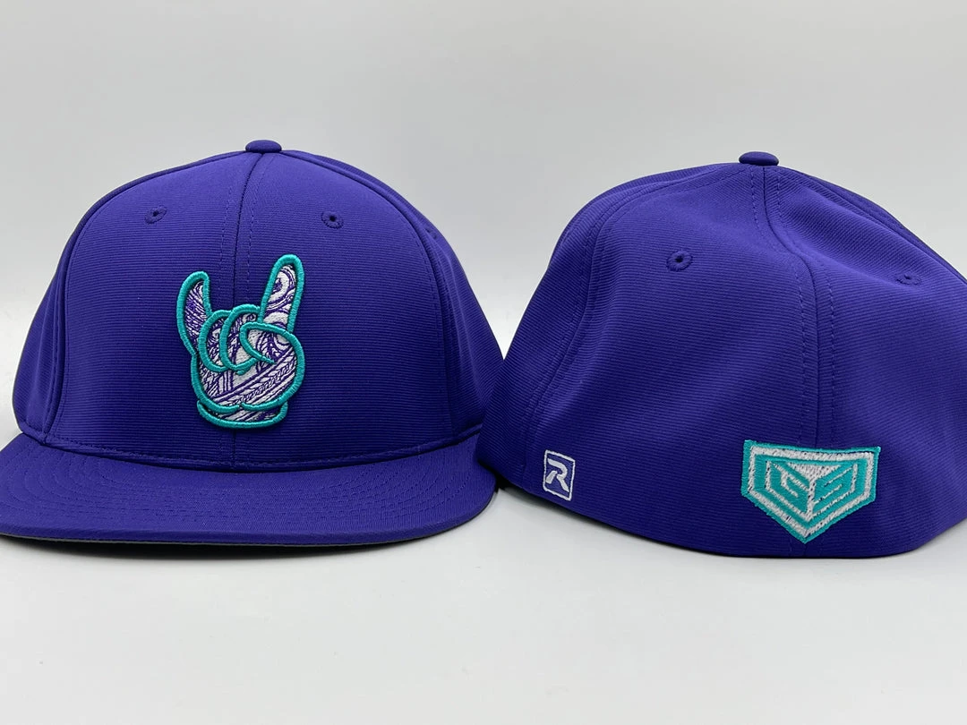 GS Sports GSP Rock On Tribal PTS20 Hat - Purple With Teal HEADWEAR 1 GS Sports GSP Rock On Tribal PTS20 Hat - Purple With Teal HEADWEAR